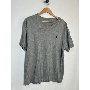 Vintage Polo Ralph Lauren Mens XL Gray Heather Short Sleeve Pony Logo shirt Tee